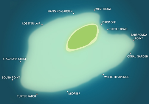 Sipadan Island Map of Dive Sites